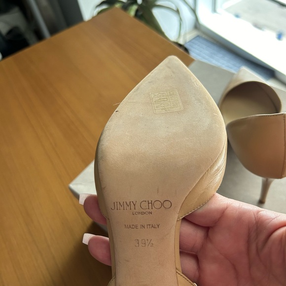 Jimmy Choo D’Orsay Addison Beige Leather Heels - Picture 4 of 10